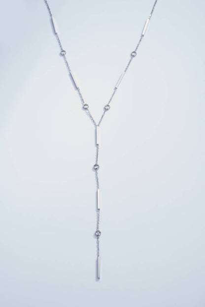 Collier Y strassés en acier inoxydable